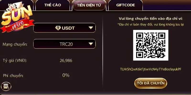 Nhận ngay khuyến mãi khủng khi thực hiện nạp tiền Sunwin