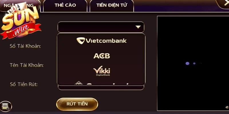 Giao diện rút tiền được thiết kế tối giản thao tác dễ dàng