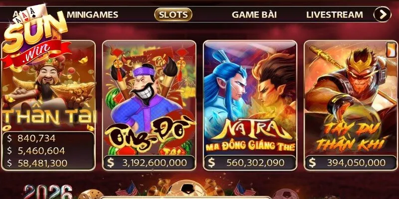 Slotgame là  sảnh chơi thú vị, thu hút đông đảo thành viên nhất tại Sunwin